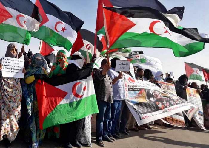Foto de manifestación de solidaridad con el pueblo saharaui