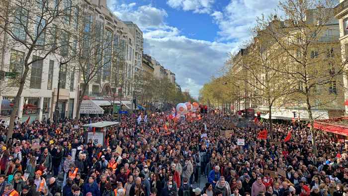 Manifestación en París contra la reforma de las pensiones. Foto de archivo