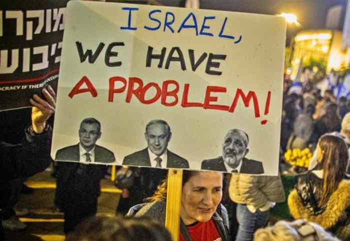 Manifestación sionista de protesta por reforma judicial