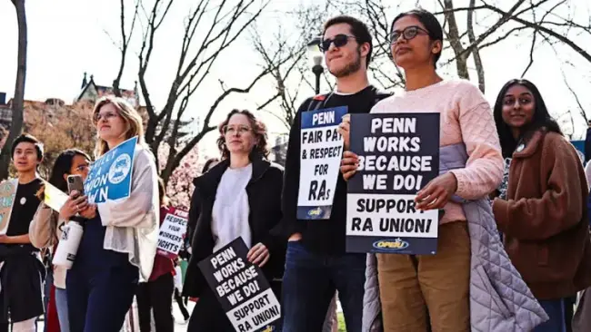 Foto manifestación universitaria en NY