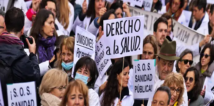 Manifestación defensa sanidad publica en Madrid 1998