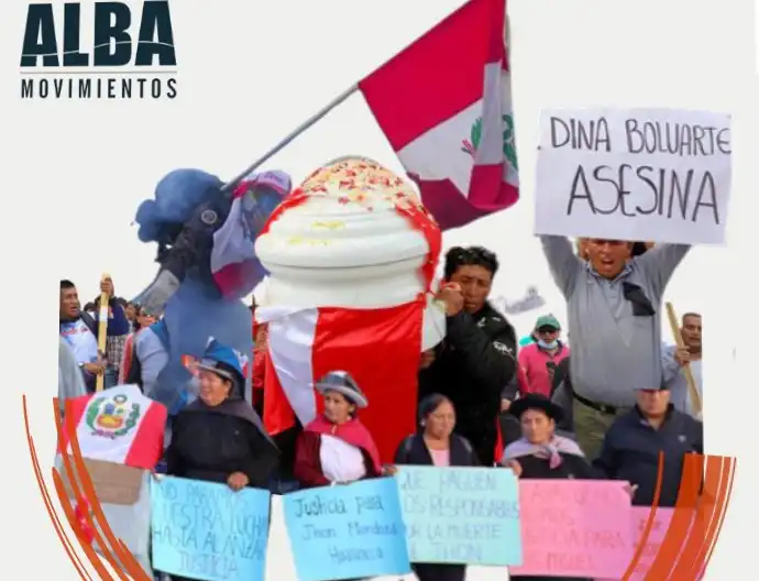 Cartel de solidaridad con Perú de ALBA
