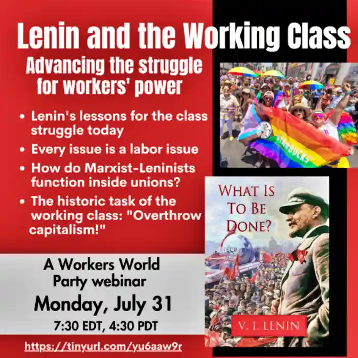 Webinar sobre «Lenin y la clase obrera» el 31 de julio