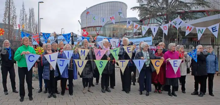 Manifestación pensionistas suizas por el clima