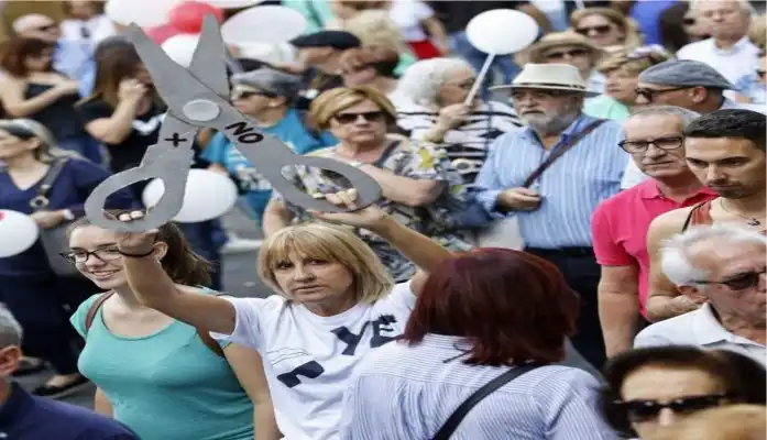 Manifestación pensionistas contra los recortes