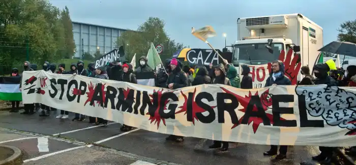 Trabajadores de Reino Unido bloquean fábricas de armas para Israel