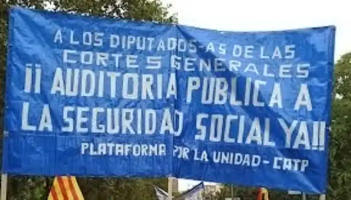 Pancarta CATP sobre auditoría pública SS