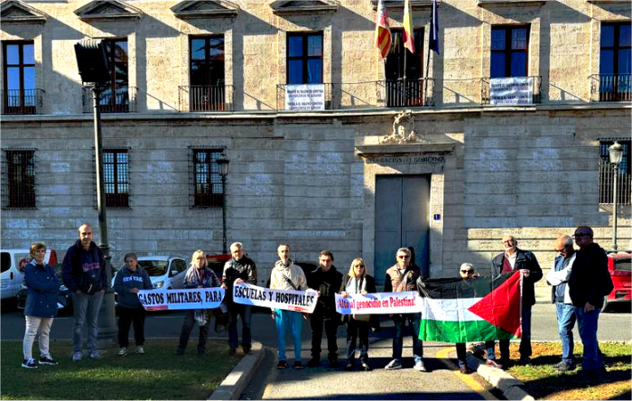 Concentración unitaria por Palestina ante la Delegación de Gobierno de València
