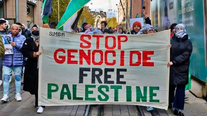 Manifestación en EEUU contra el genocidio sionista