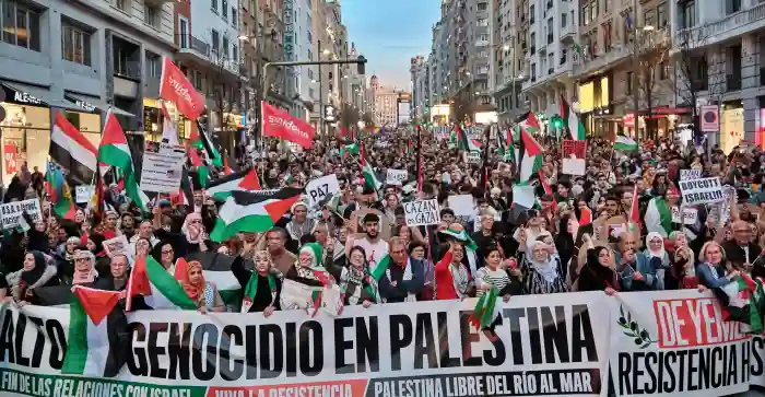 Cabecera de la manifestación de Madrid el 27 de enero.