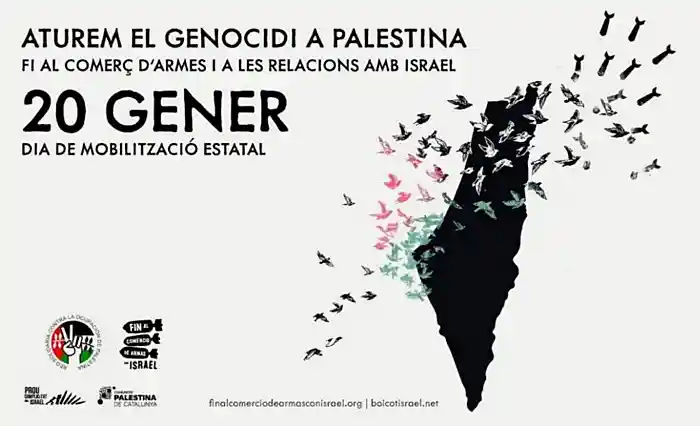 Cartel de la convocatoria del 20 de enero por Palestina
