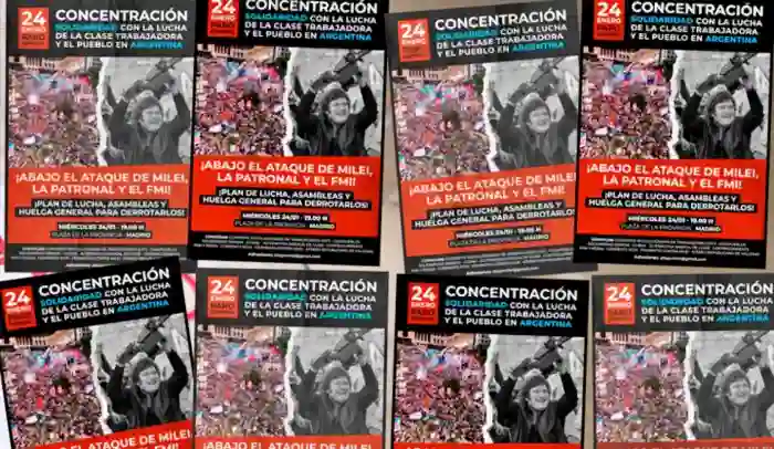 Carteles de la convocatoria de Huelga General en Argentina
