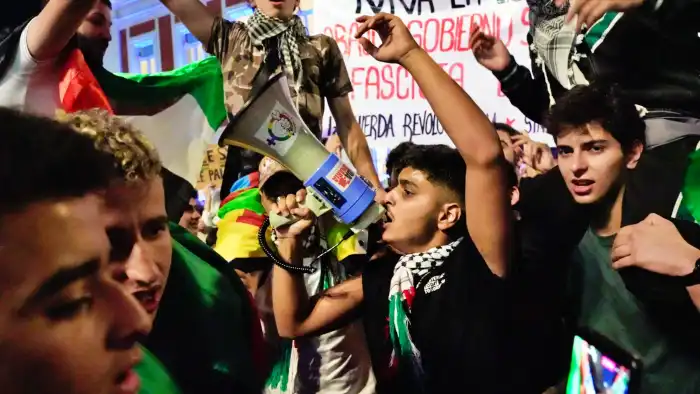 Manifestación Juventud Palestina contra Plan de Paz de Borrell