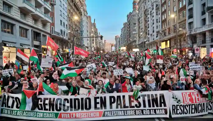 Manifestación estatal de apoyo a la resistencia palestina. Foto de Manuel del Valle. Elsaltodiario.com