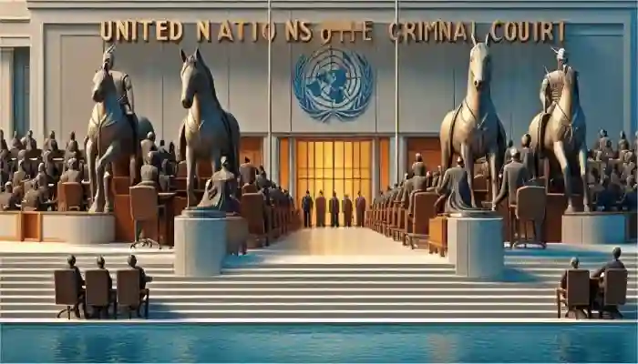 Ilustración simulada de Corte Internacional de Justicia (CIJ)