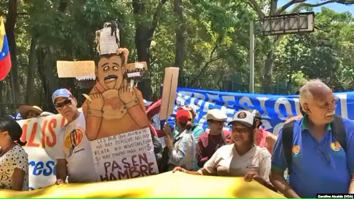 Manifestación trabajadores en Venezuela por salarios dignos