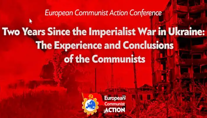 Cartel original de la noticia de Acción Comunista Europea