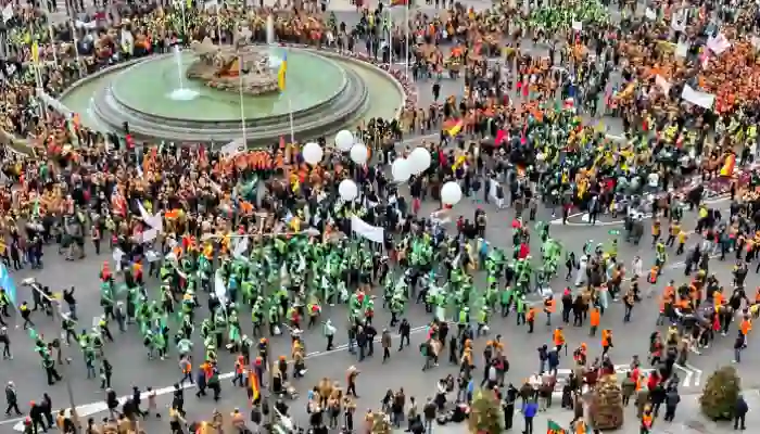 Agricultores españoles se manifiestan en Madrid