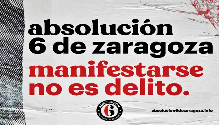 Logo campaña manifestarse no es delito: absolución 6 de Zaragoza