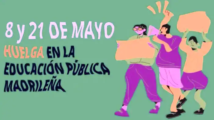 Cartel anunciador de la huelga enseñanza de Madrid