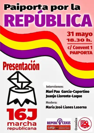 Cartel de la convocatoria de Paiporta sobre la marcha del 16 de junio