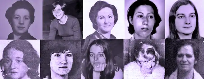 Retratos de algunas de las activistas asesinadas en el postfranquismo