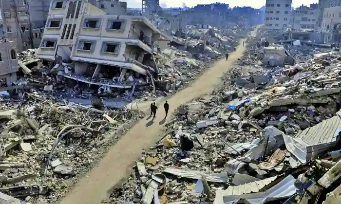 Foto de archivo de la destrucción israelí sobre Gaza