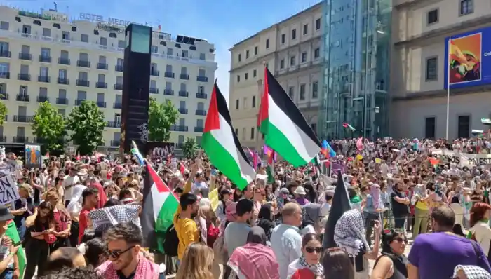 Manifestación en Madrid sobre la Nakba Palestina