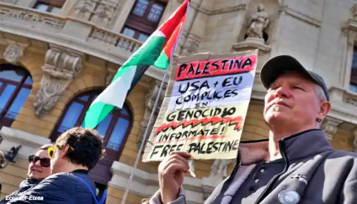 Manifestación por Palestina de trabajadores vascos