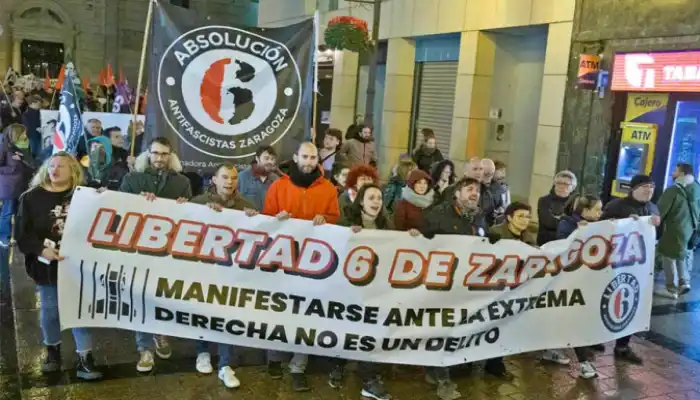 Manifestación de solidaridad con los 6 jóvenes represaliados de Zaragoza