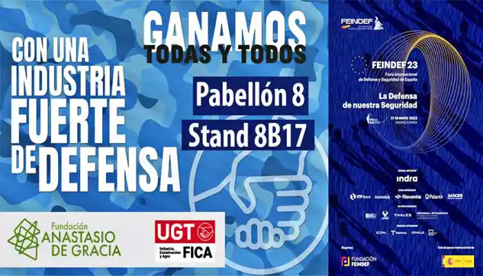 Cartel de otra Feria de armas patrocinada por el Gobierno español