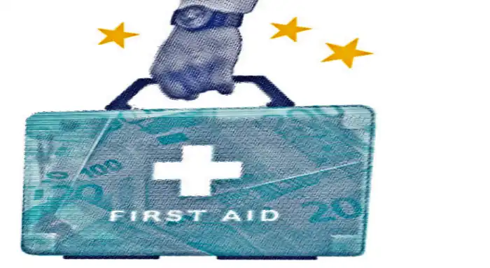 Dibujo de maleta de primera ayuda europea