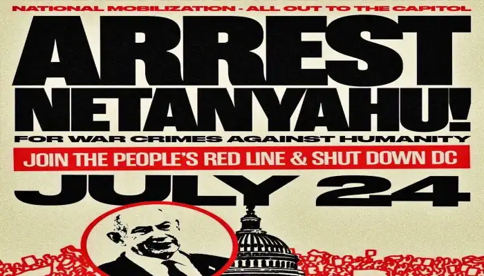 El 24 julio un cinturón rojo para rodear el Congreso: ¡Arresten a Netanyahu!